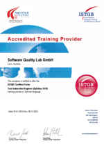 ISTQB Certified Tester Advanced Level - Test Automation Engineer -  Zertifikat